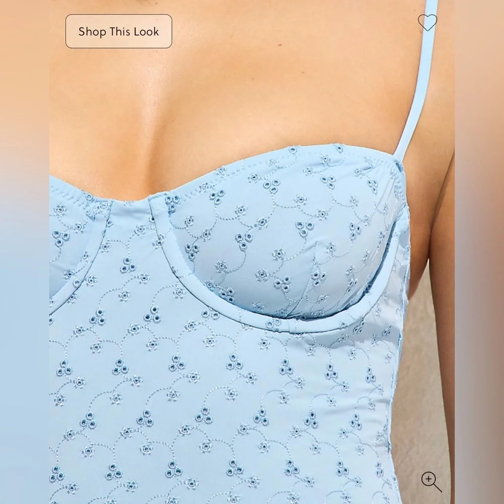 J.Crew Eyelet balconette underwire one-piece - Picture 2 of 8